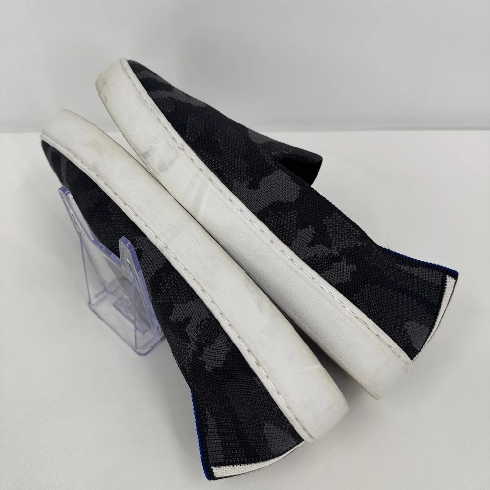 Rothy's Womens 8.5 The Original Slip On Sneaker‎ Grey Camo Textile Comfort Shoes